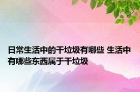 日常生活中的干垃圾有哪些 生活中有哪些东西属于干垃圾