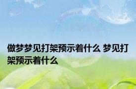 做梦梦见打架预示着什么 梦见打架预示着什么