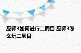 巫师3如何进行二周目 巫师3怎么玩二周目