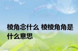 棱角念什么 棱棱角角是什么意思