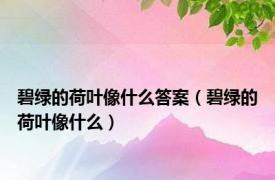 碧绿的荷叶像什么答案（碧绿的荷叶像什么）