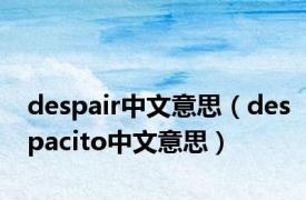 despair中文意思（despacito中文意思）