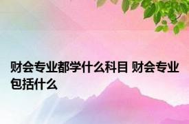 财会专业都学什么科目 财会专业包括什么