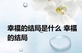 幸福的结局是什么 幸福的结局 