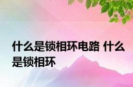 什么是锁相环电路 什么是锁相环