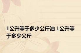 1公升等于多少公斤油 1公升等于多少公斤