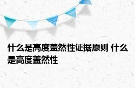 什么是高度盖然性证据原则 什么是高度盖然性