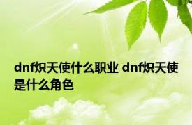 dnf炽天使什么职业 dnf炽天使是什么角色