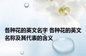 各种花的英文名字 各种花的英文名称及其代表的含义