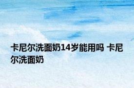 卡尼尔洗面奶14岁能用吗 卡尼尔洗面奶 