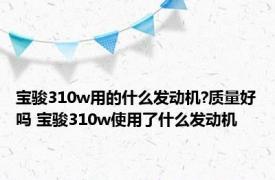 宝骏310w用的什么发动机?质量好吗 宝骏310w使用了什么发动机