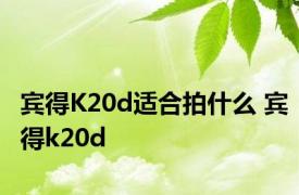 宾得K20d适合拍什么 宾得k20d 