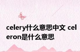 celery什么意思中文 celeron是什么意思 