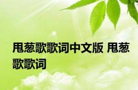 甩葱歌歌词中文版 甩葱歌歌词 