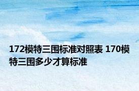 172模特三围标准对照表 170模特三围多少才算标准