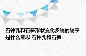 石钟乳和石笋形状变化多端的端字是什么意思 石钟乳和石笋 