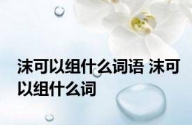 沫可以组什么词语 沫可以组什么词