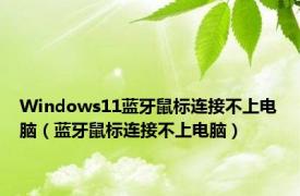 Windows11蓝牙鼠标连接不上电脑（蓝牙鼠标连接不上电脑）