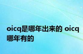 oicq是哪年出来的 oicq哪年有的