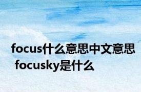 focus什么意思中文意思 focusky是什么