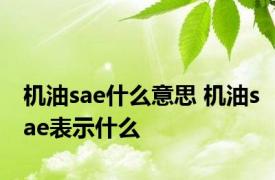 机油sae什么意思 机油sae表示什么