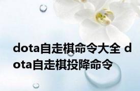 dota自走棋命令大全 dota自走棋投降命令