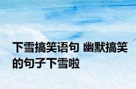 下雪搞笑语句 幽默搞笑的句子下雪啦