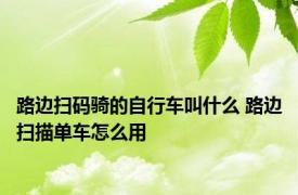 路边扫码骑的自行车叫什么 路边扫描单车怎么用