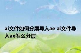 ai文件如何分层导入ae ai文件导入ae怎么分层 