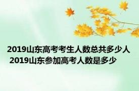 2019山东高考考生人数总共多少人 2019山东参加高考人数是多少