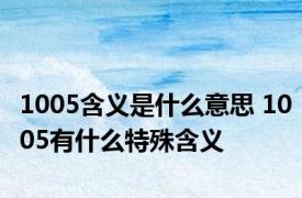 1005含义是什么意思 1005有什么特殊含义