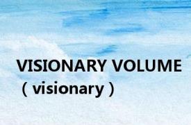 VISIONARY VOLUME（visionary）