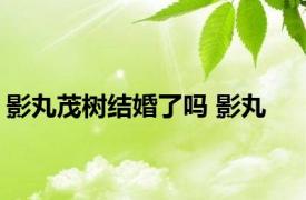 影丸茂树结婚了吗 影丸 