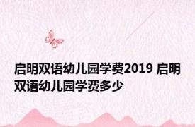 启明双语幼儿园学费2019 启明双语幼儿园学费多少