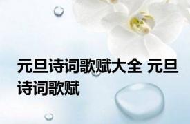 元旦诗词歌赋大全 元旦诗词歌赋 