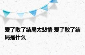 爱了散了结局太悲情 爱了散了结局是什么