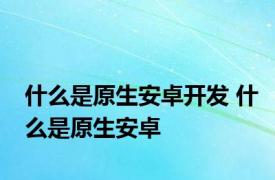 什么是原生安卓开发 什么是原生安卓