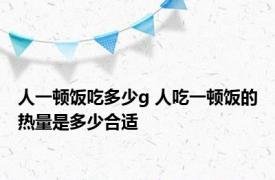 人一顿饭吃多少g 人吃一顿饭的热量是多少合适