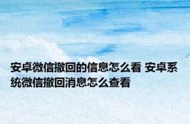 安卓微信撤回的信息怎么看 安卓系统微信撤回消息怎么查看