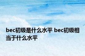 bec初级是什么水平 bec初级相当于什么水平