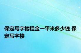 保定写字楼租金一平米多少钱 保定写字楼 