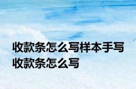 收款条怎么写样本手写 收款条怎么写