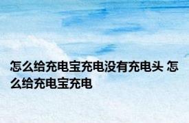 怎么给充电宝充电没有充电头 怎么给充电宝充电