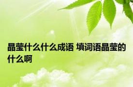 晶莹什么什么成语 填词语晶莹的什么啊