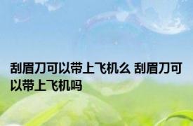 刮眉刀可以带上飞机么 刮眉刀可以带上飞机吗