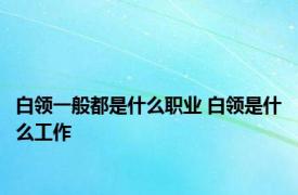 白领一般都是什么职业 白领是什么工作