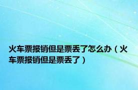 火车票报销但是票丢了怎么办（火车票报销但是票丢了）