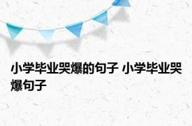 小学毕业哭爆的句子 小学毕业哭爆句子