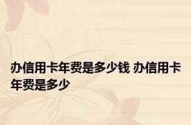 办信用卡年费是多少钱 办信用卡年费是多少