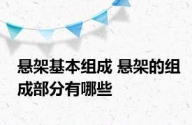 悬架基本组成 悬架的组成部分有哪些